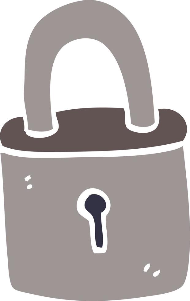 cartoon doodle padlock vector