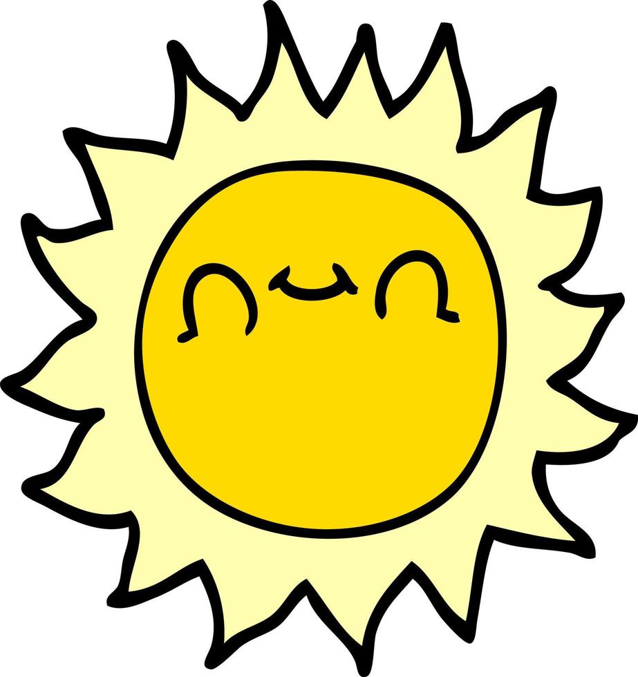 cartoon doodle sunshine vector