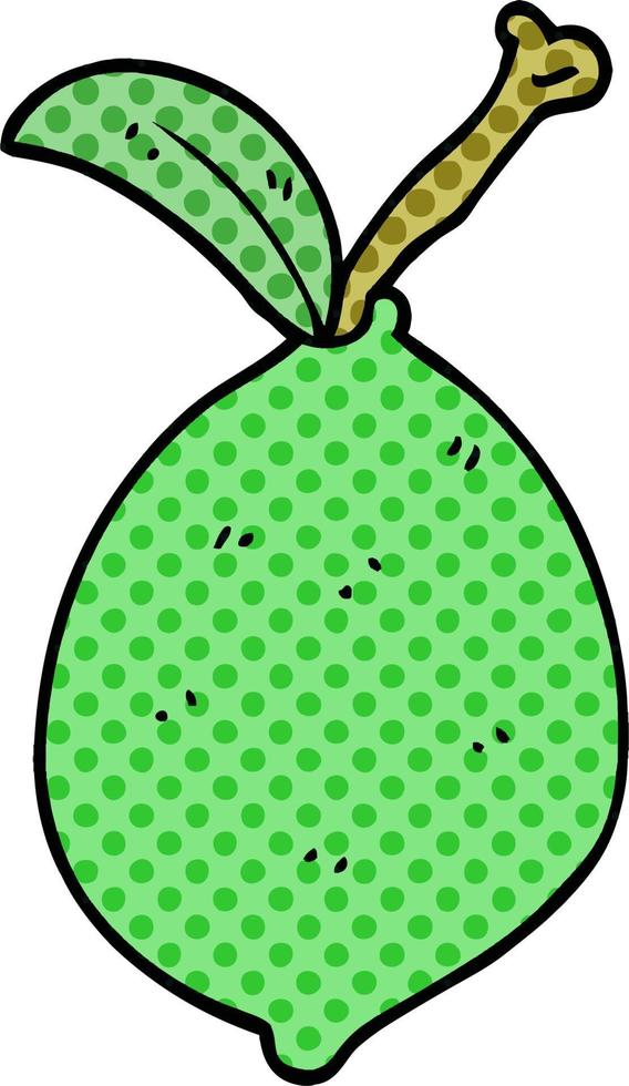 cartoon doodle lime fruit vector