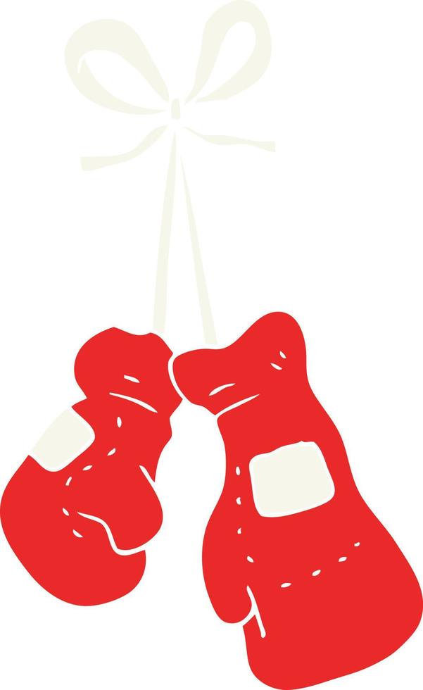ilustración de color plano de una caricatura de guantes de boxeo vector