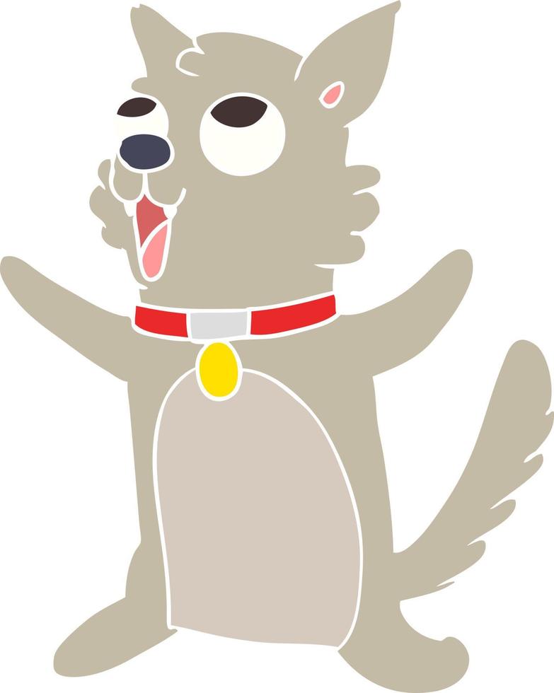 flat color style cartoon dog vector