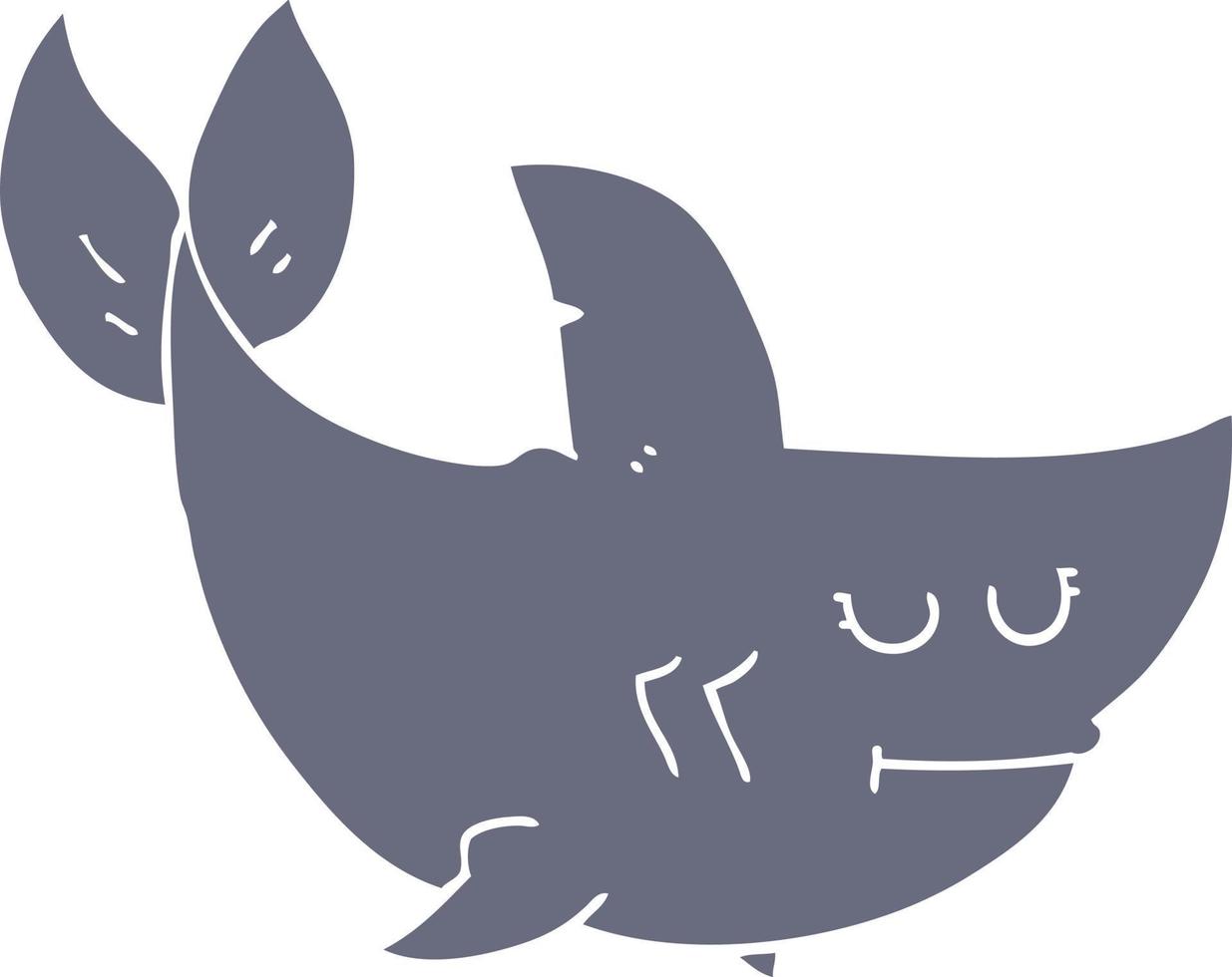tiburón de dibujos animados de estilo de color plano vector