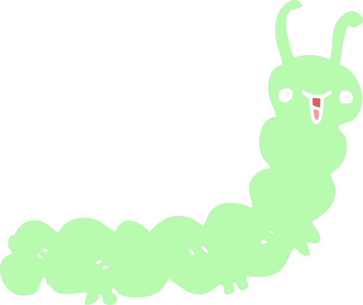 flat color style cartoon caterpillar vector