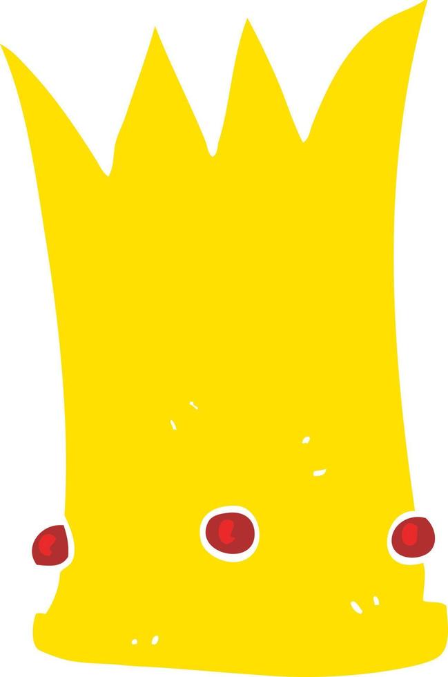 flat color illustration of a cartoon tall crown vector