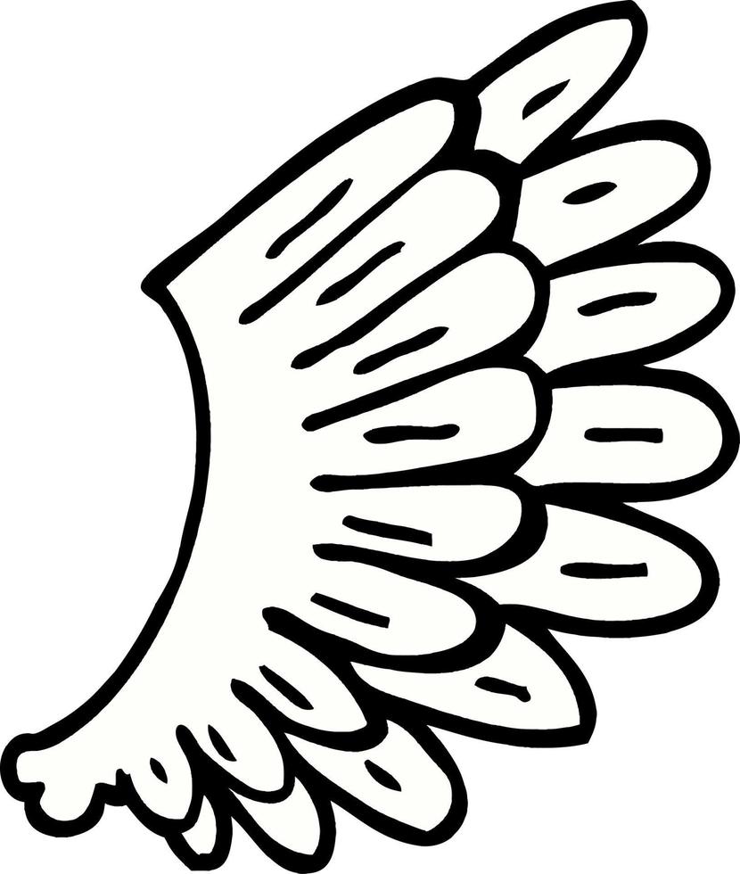 cartoon doodle angel wings vector