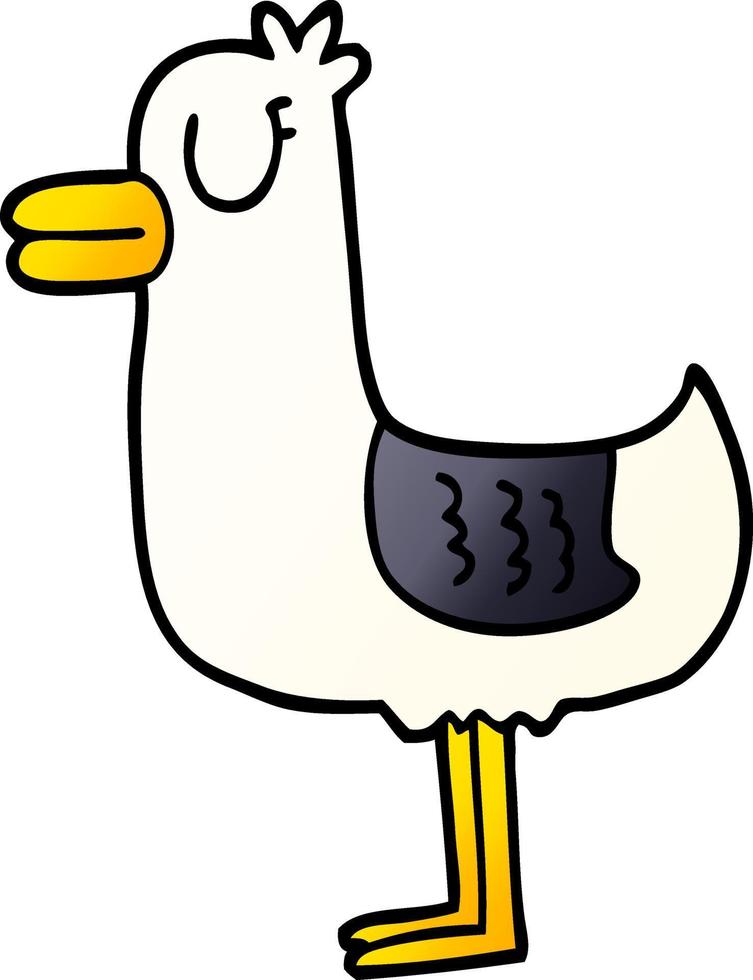 cartoon doodle sea gull vector