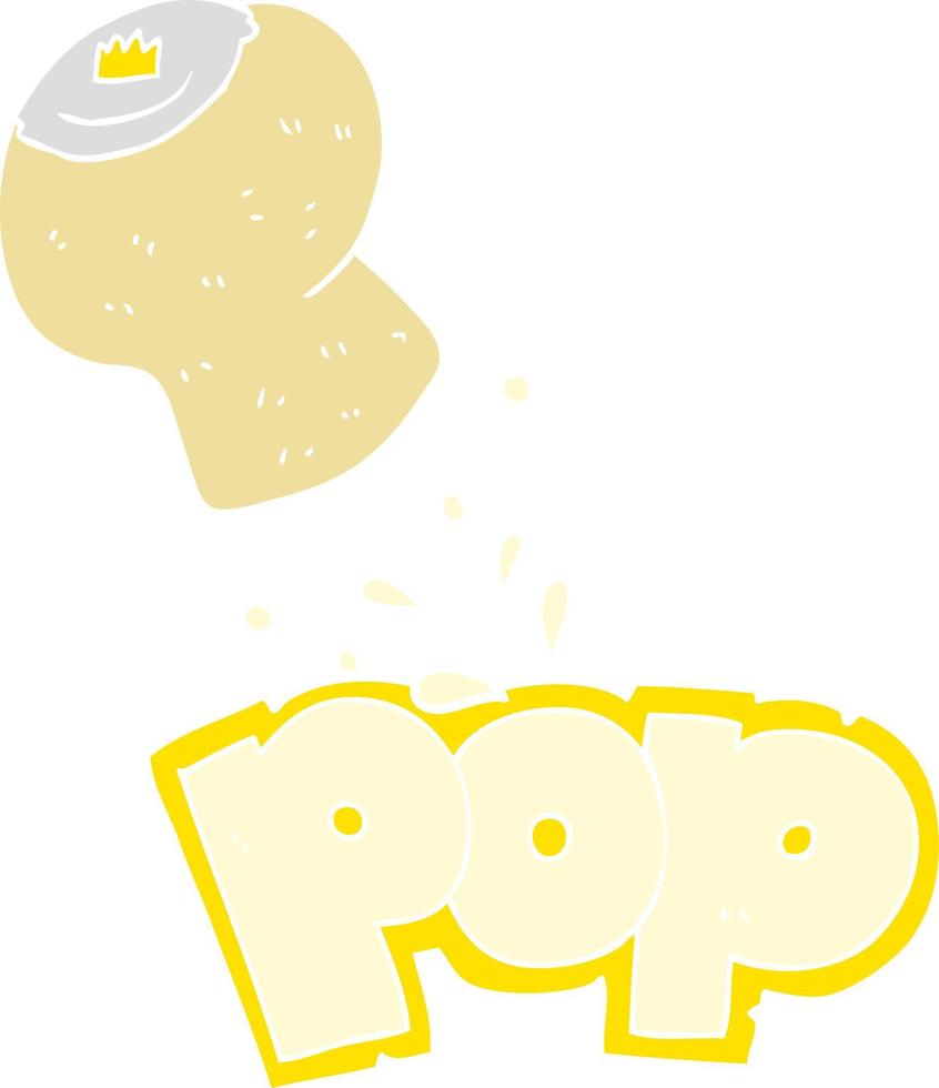 flat color illustration of a cartoon champagne cork popping vector