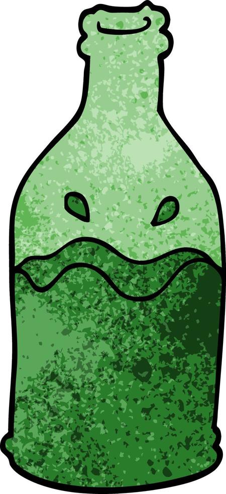 cartoon doodle green bottle vector