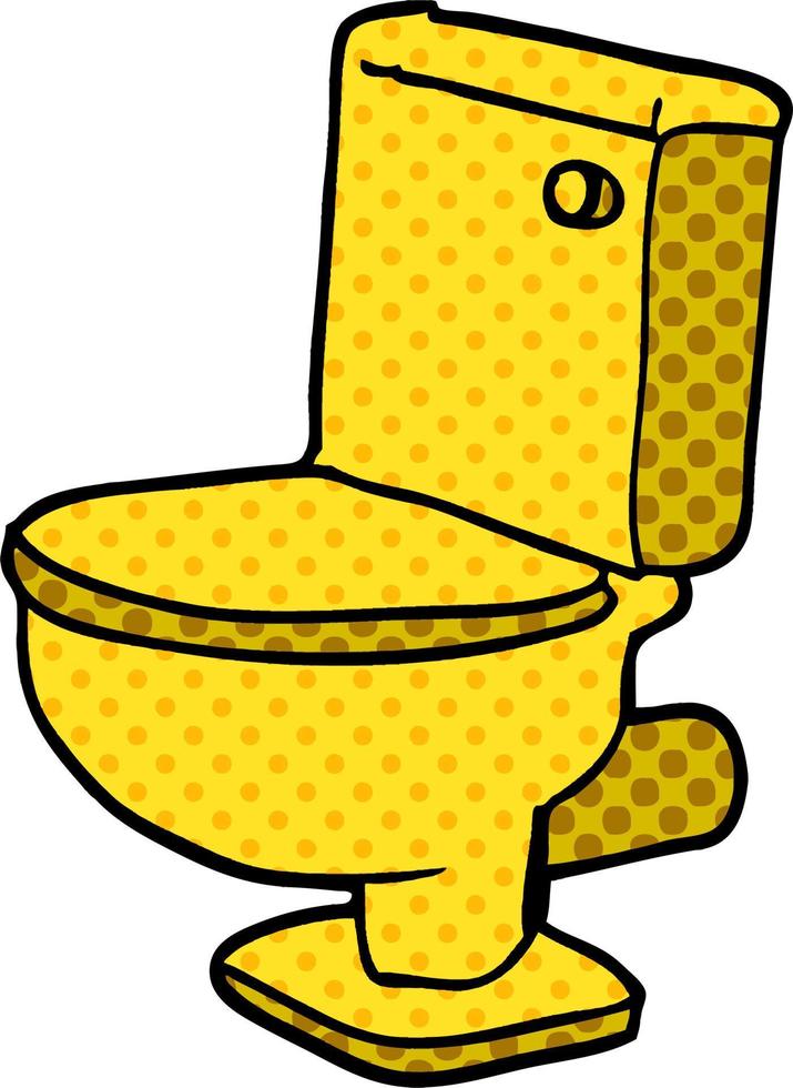 cartoon doodle golden toilet vector