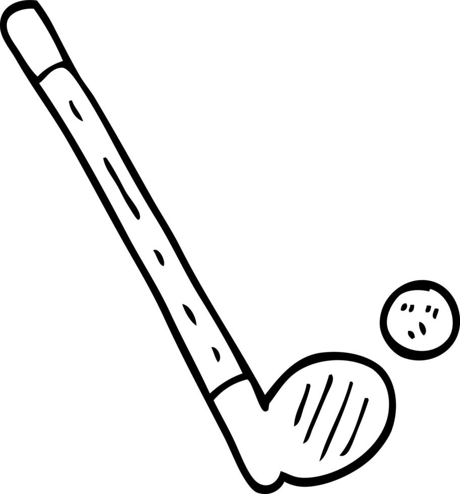 line drawing cartoon golf club vector