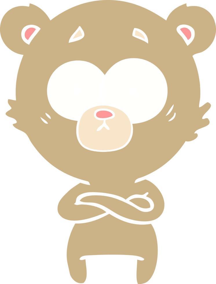 surprised bear flat color style cartoon vector