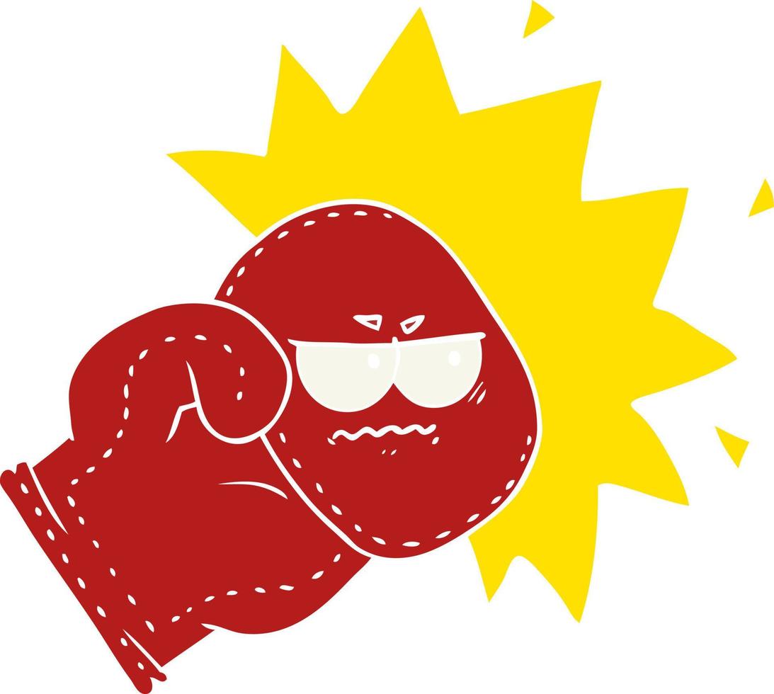 flat color style cartoon boxing glove vector
