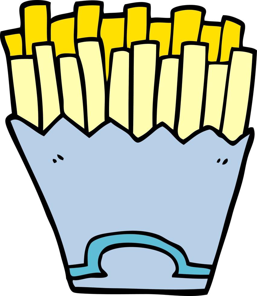 cartoon doodle french fries vector