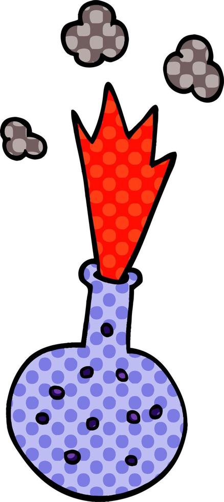 cartoon doodle chemical reaction vector