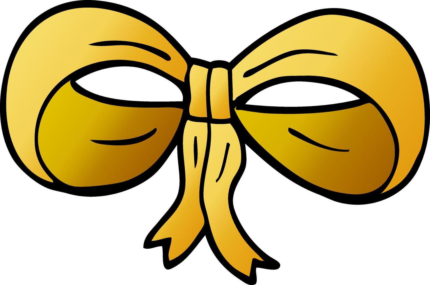 cartoon doodle tied bow vector