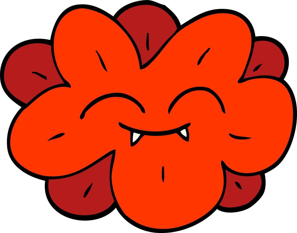 cartoon doodle flower with face vector