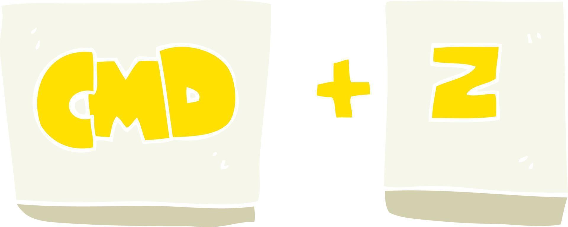 flat color illustration of a cartoon command Z function vector