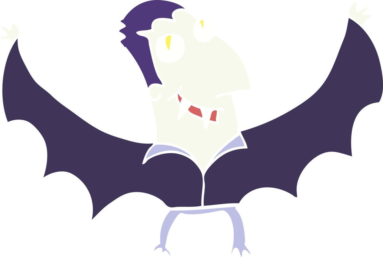 ilustración de color plano de un vampiro de dibujos animados vector