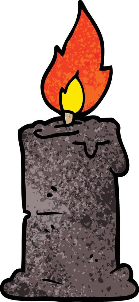 cartoon doodle burning candle vector