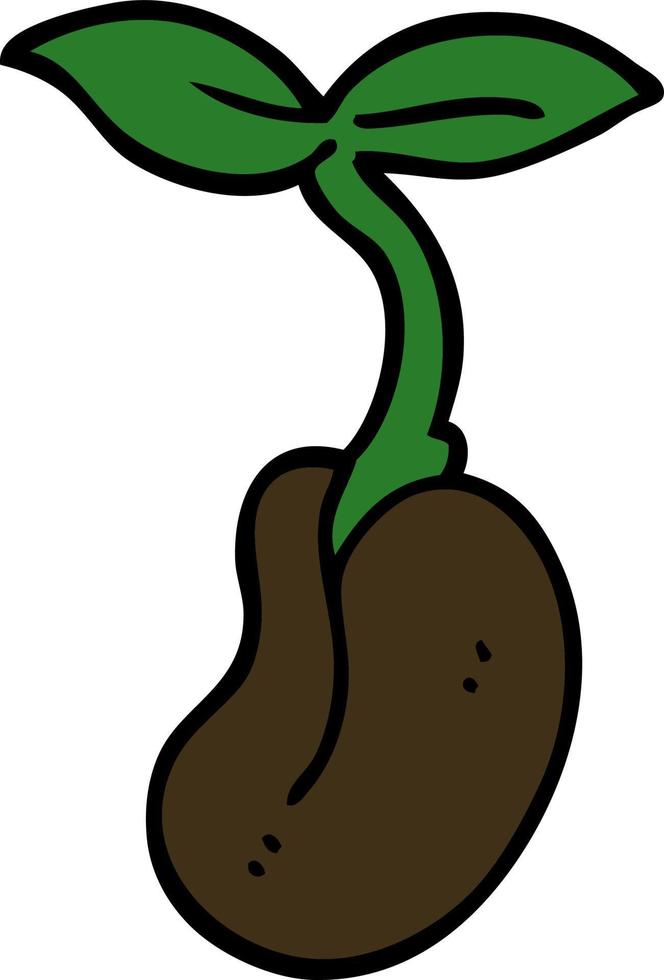 cartoon doodle of a seedling vector