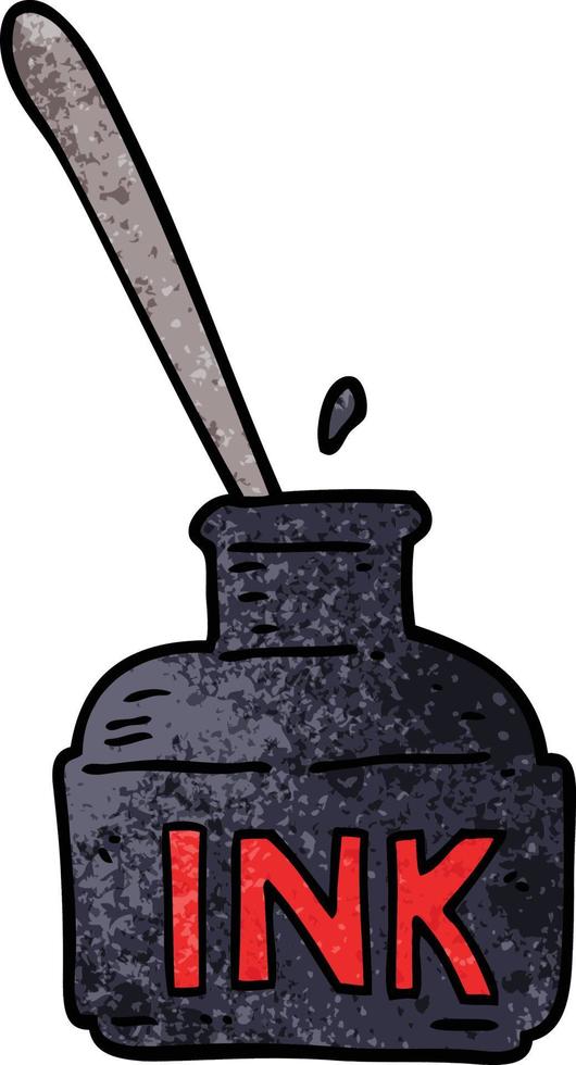 cartoon doodle ink bottle vector