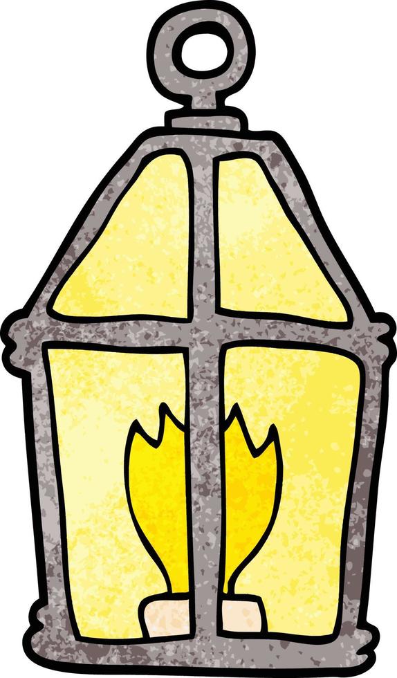 cartoon doodle old lantern vector