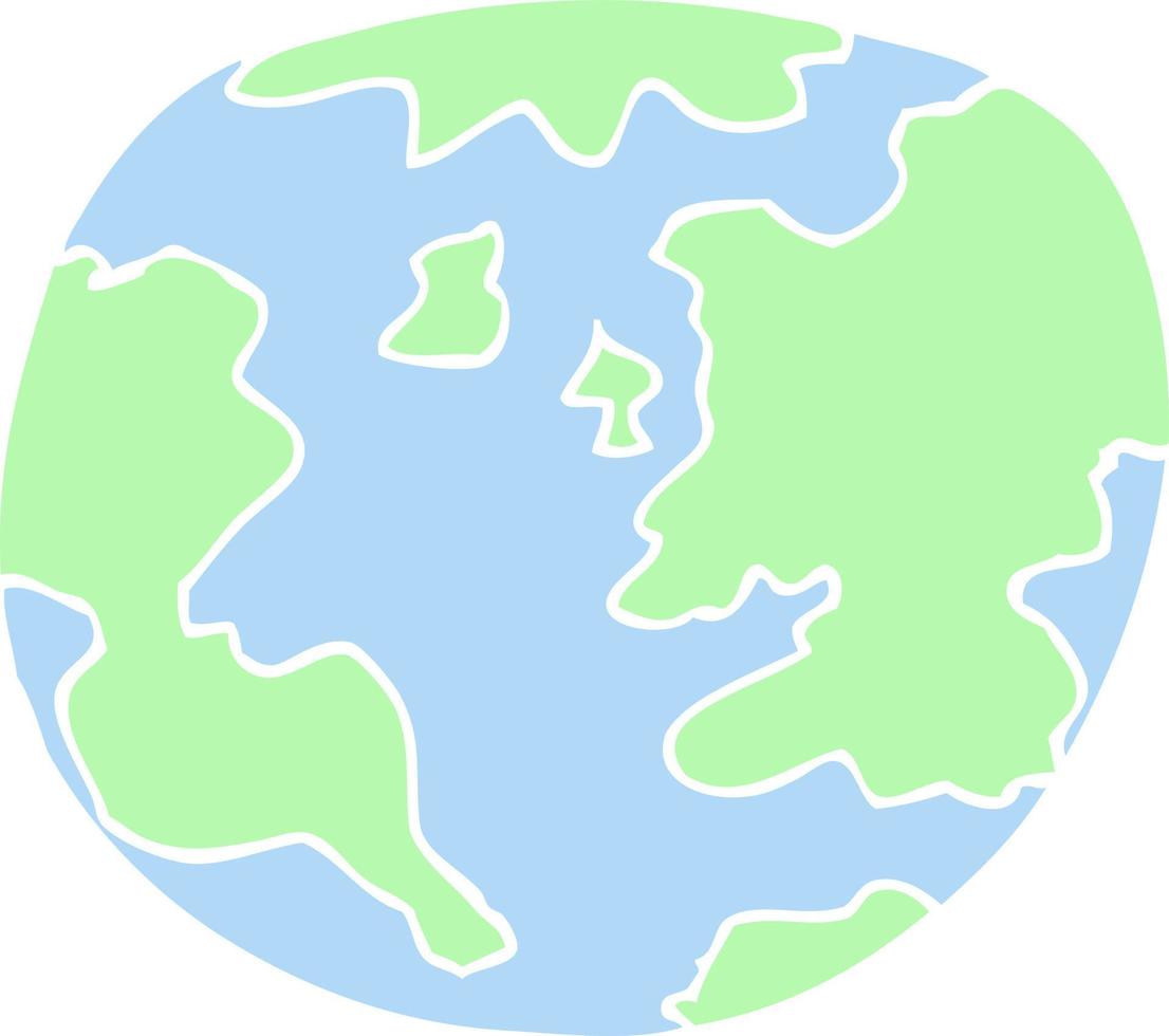 flat color illustration of a cartoon planet earth vector