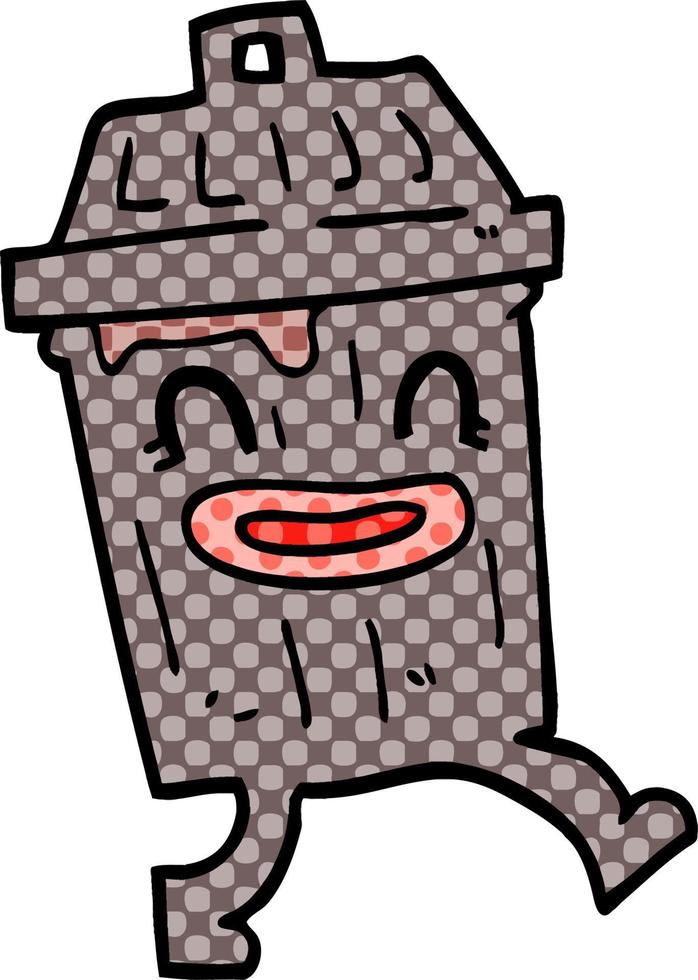 cartoon doodle waste bin vector