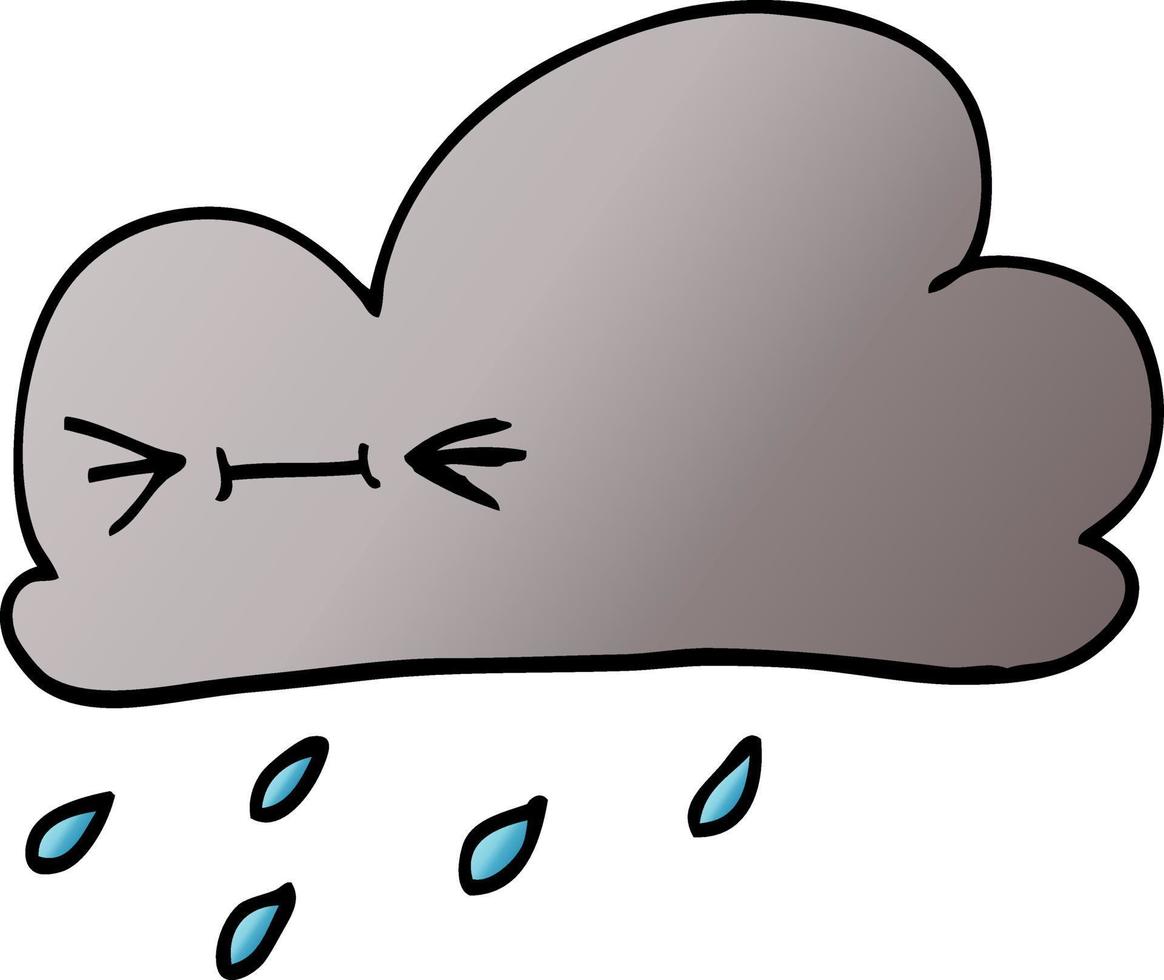 cartoon doodle happy grey cloud vector