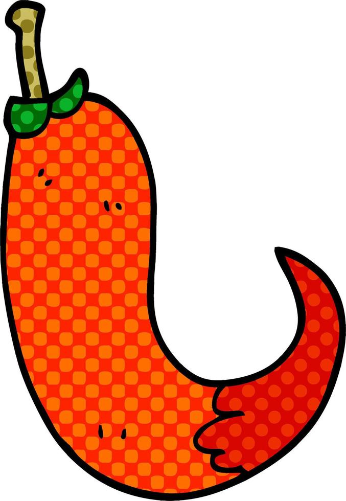cartoon doodle red hot chilli pepper vector