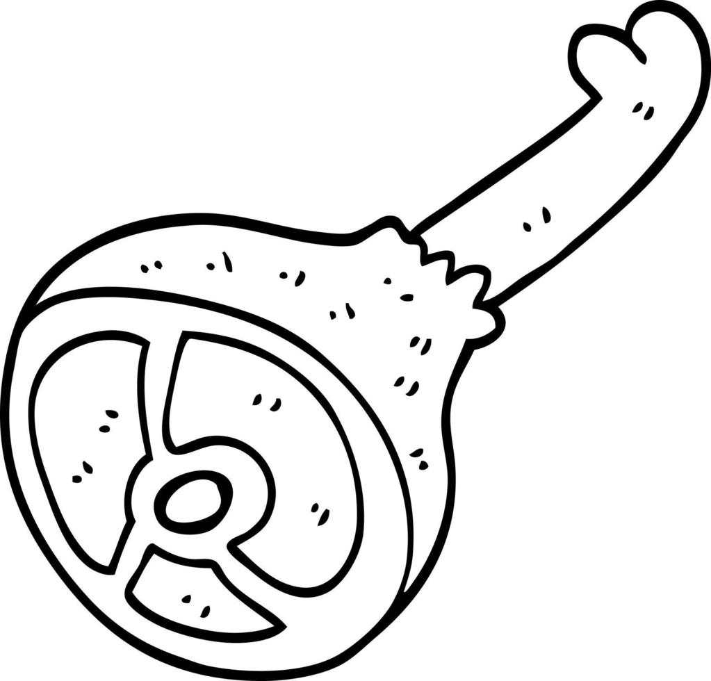 line drawing cartoon well cooked meat vector