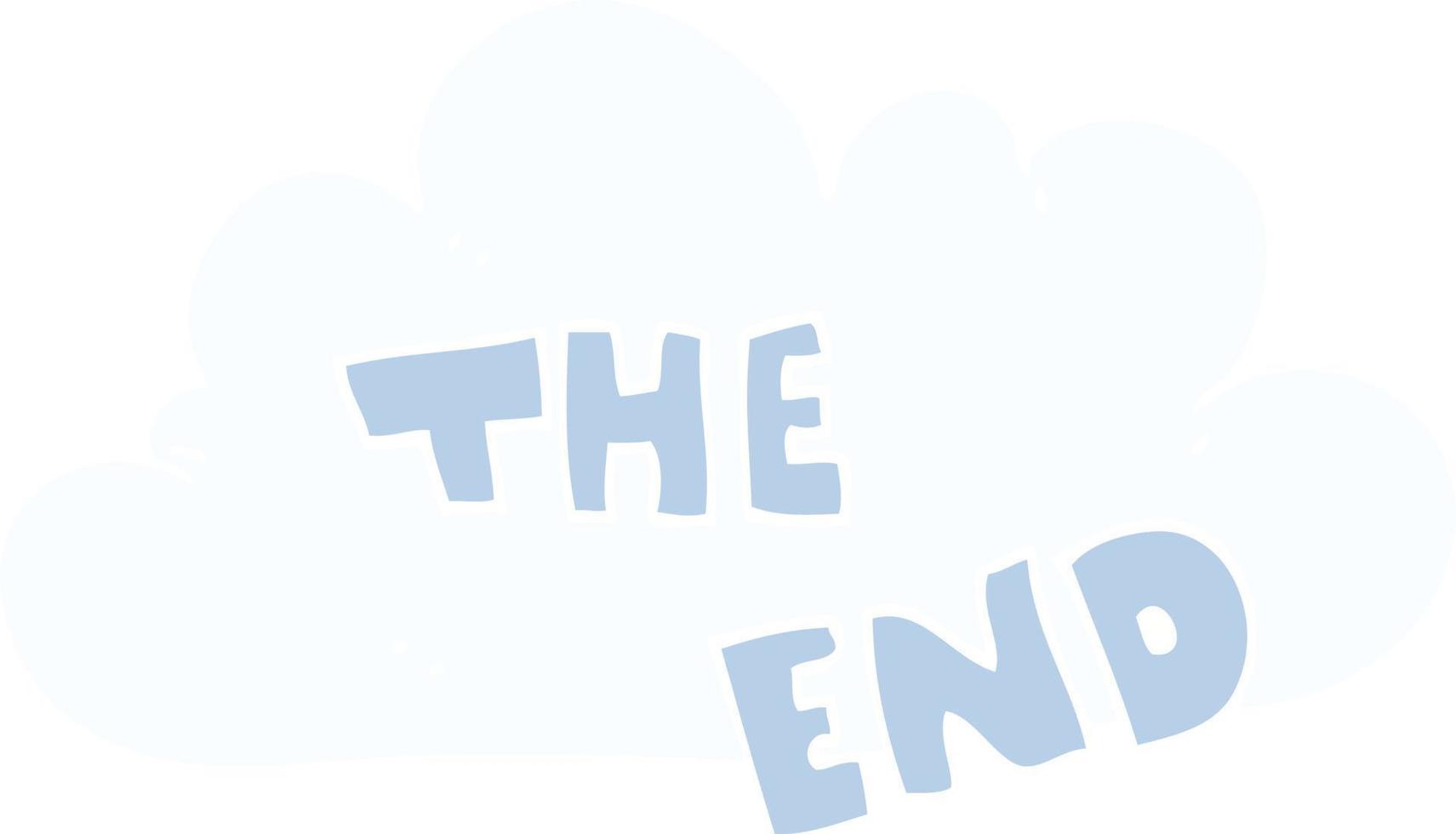 flat color illustration of a cartoon The End symbol 12146649 ...