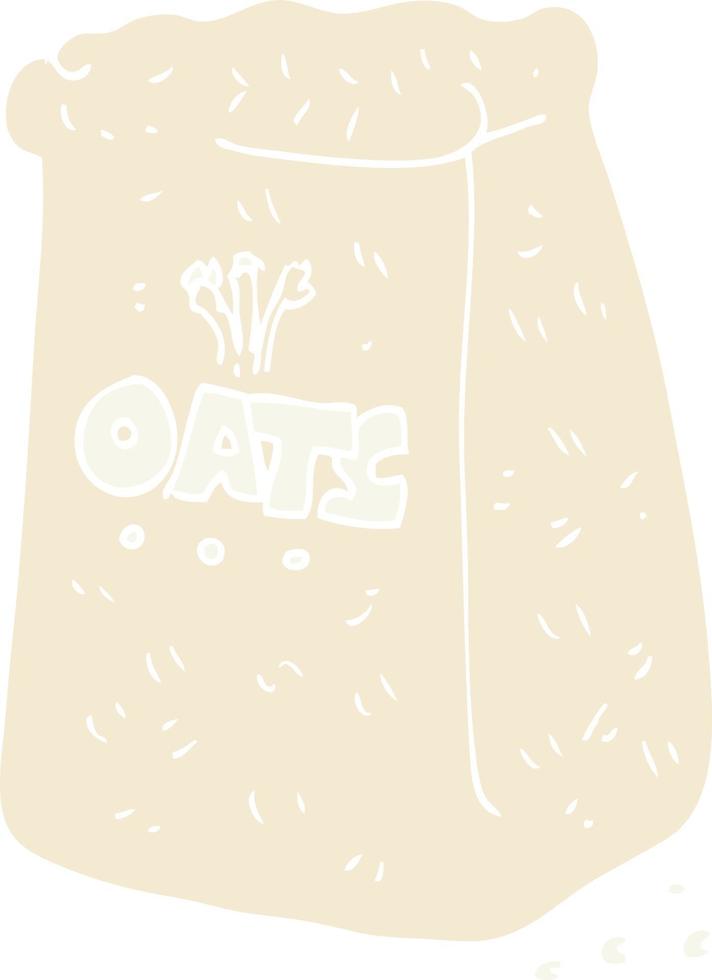 flat color illustration of a cartoon oats vector