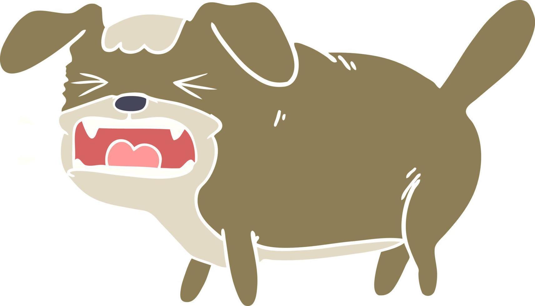 flat color style cartoon dog barking vector