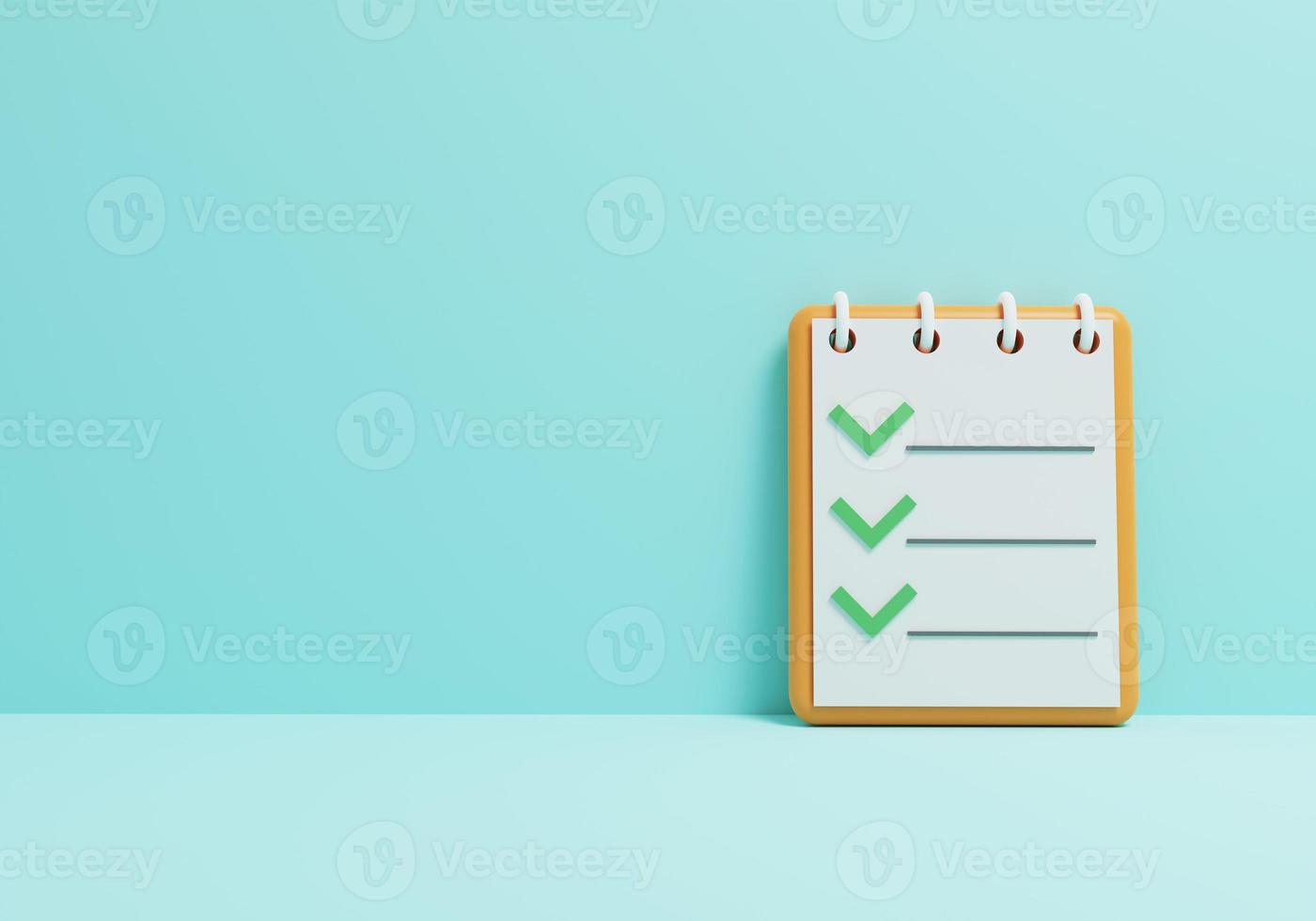 To do list icon A notebook with a completed todo list 3D render photo