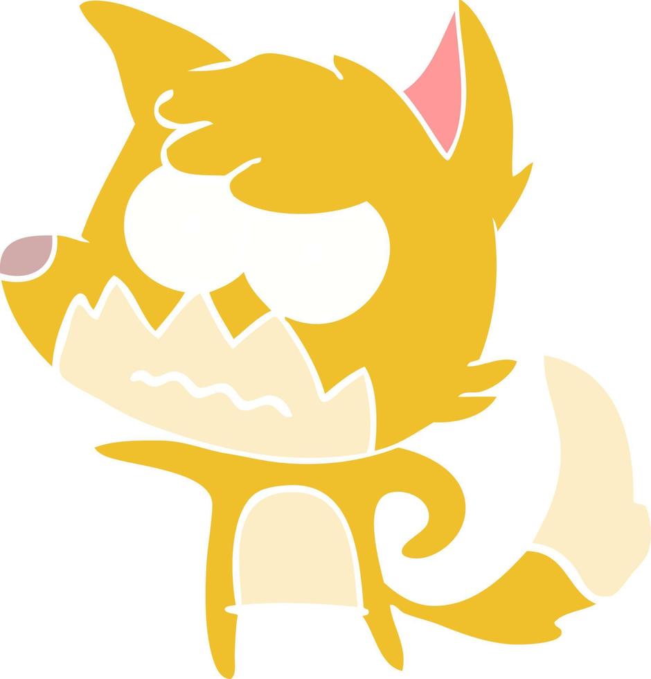 flat color style cartoon annoyed fox vector