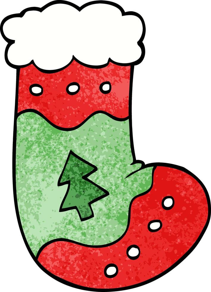 caricatura, garabato, navidad, medias vector