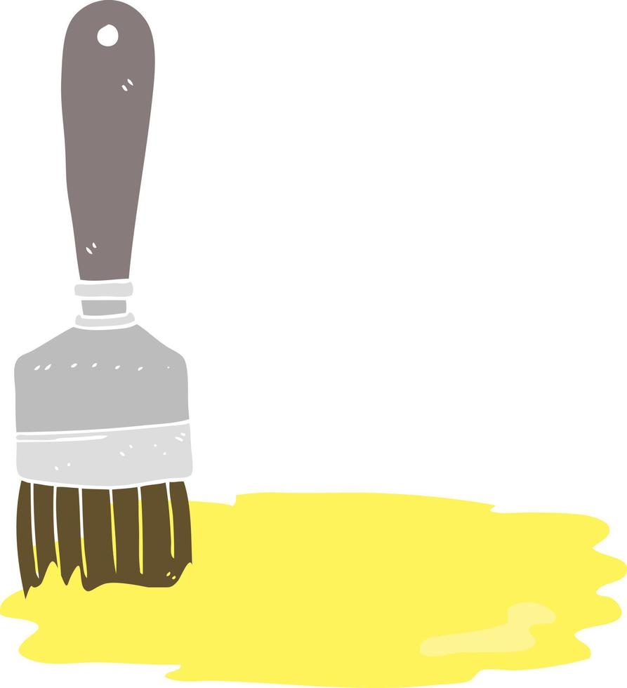 flat color illustration of a cartoon paint brush vector