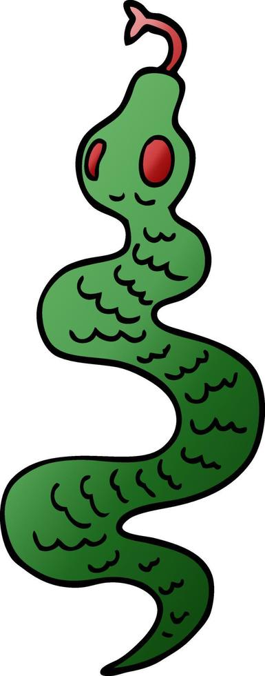caricatura, garabato, verde, serpiente vector