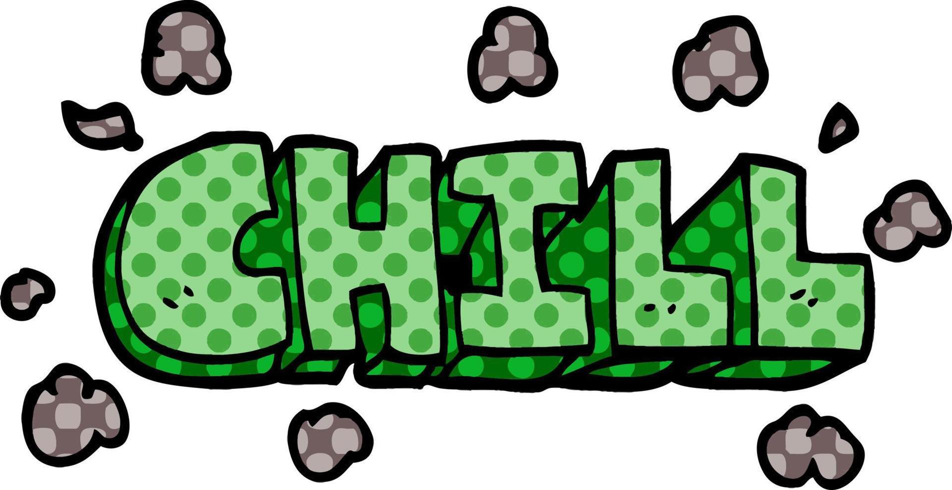 cartoon doodle chill sign vector