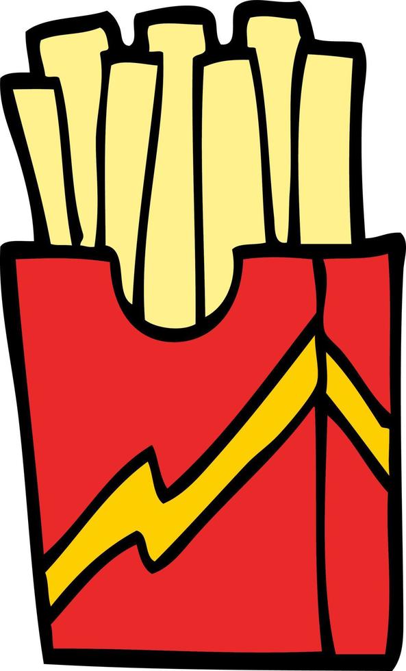 cartoon doodle fast food fries vector