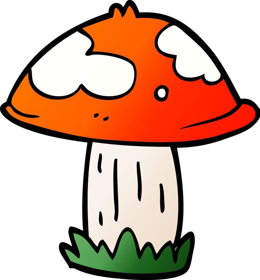 cartoon doodle poisonous toadstool vector