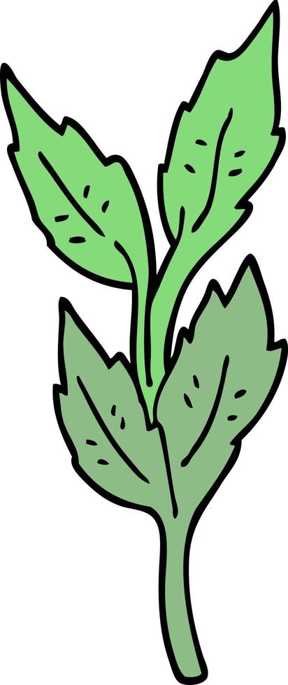 cartoon doodle leaves vector