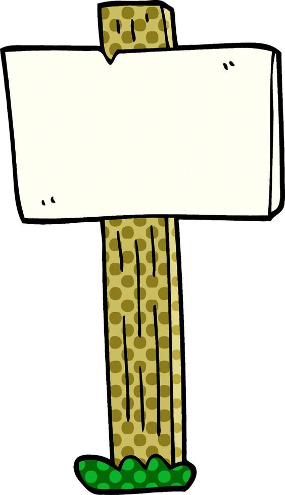 cartoon doodle sign post vector