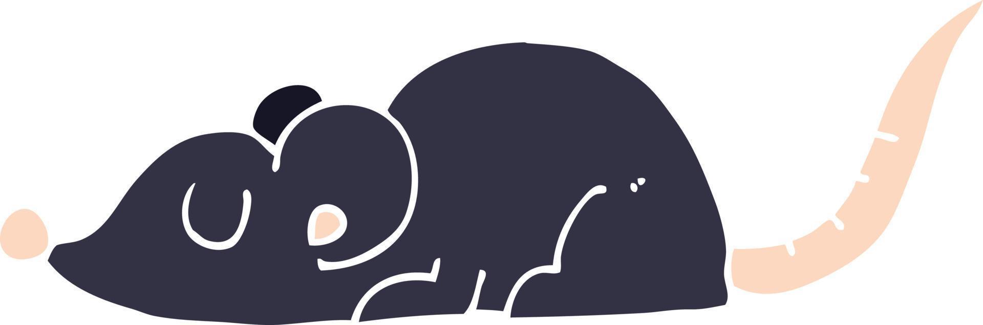 cartoon doodle black rat vector