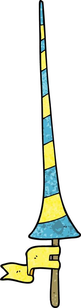 cartoon doodle medieval lance vector