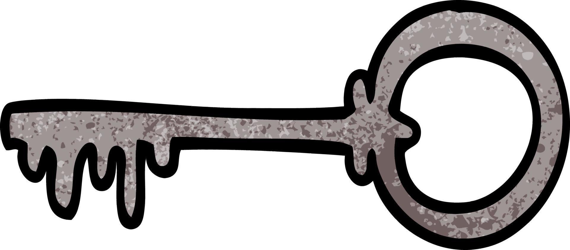 cartoon doodle old key vector