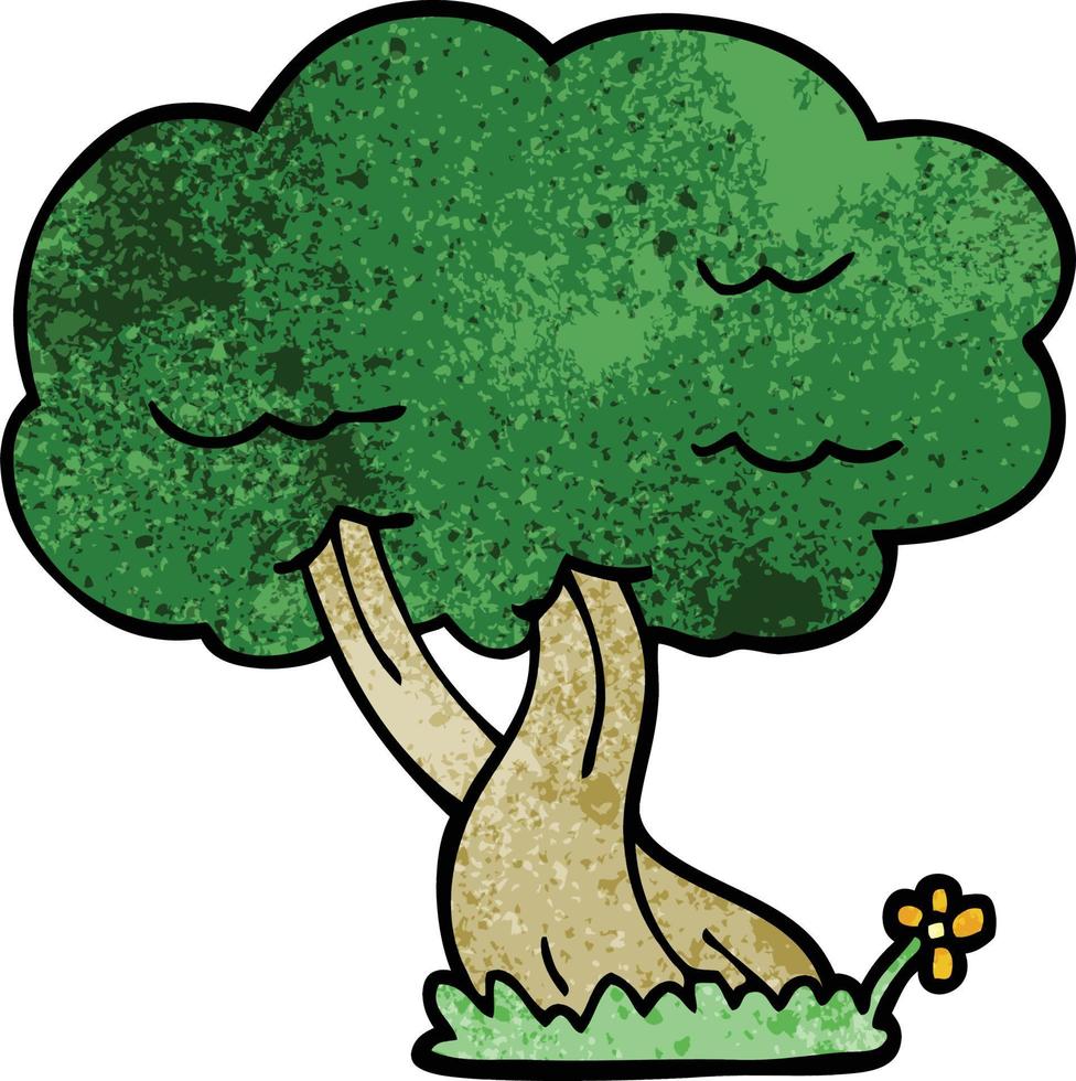 cartoon doodle tree vector