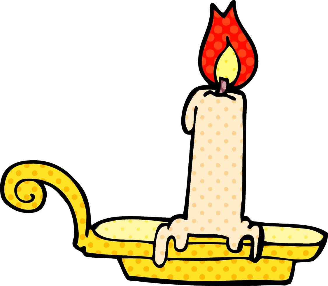 cartoon doodle burning candle vector