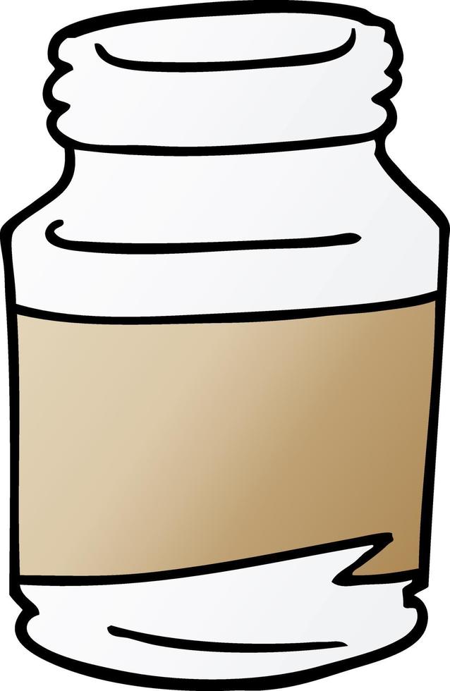 cartoon doodle pill jar vector